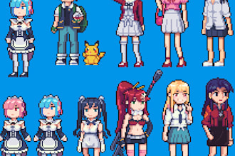 create a character in pixel art style
