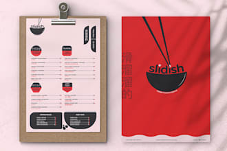 design an elegant and perfect food menu or digital menu for your restaurant
