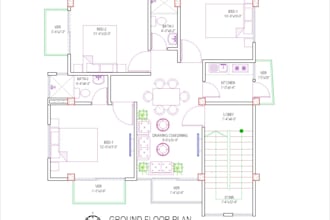 draw architectural plan in autocad 2d for you