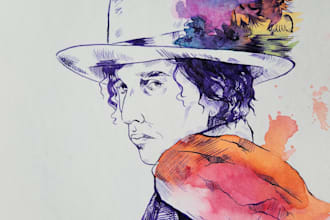 draw a pen and ink illustration portrait or landscape