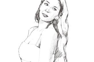 draw pen and ink people portrait sketchy style
