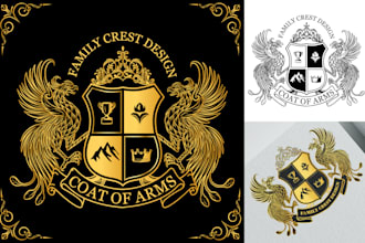 design custom coat of arms emblem shield family crest for engraving