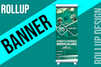 professional roll up banner or stand billboard and event ads design