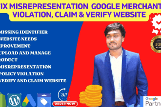fix google merchant misrepresentation, link, verify and claim shopify store gmc