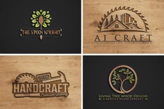 design carpentry wood craft and woodwork logo
