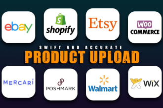 do product listing or product upload on ebay etsy shopify
