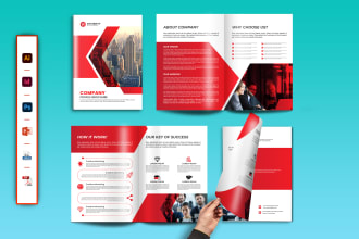 design company profile, trifold, booklet, proposal, ebook business brochure epk