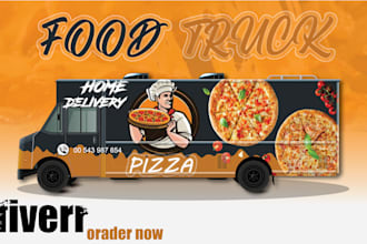 do food truck ,food cart, food van ,food trailer ,car , van ,box trailer wrap