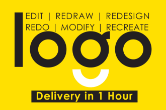 fix, edit, copy, modify, recreate or redesign your logo in 1 hour