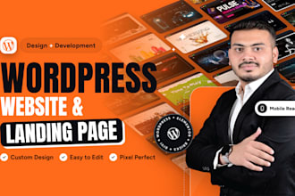 design a wordpress landing page, one page or business wordpress website