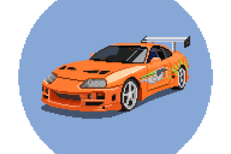 draw any car you want in pixel art