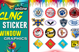 design any shopfront vinyl decal graphic design, window sticker