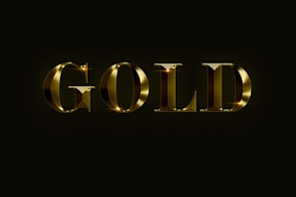 create 3d gold logo design or business design