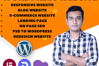 build wordpress website design or redesign using elementor or divi