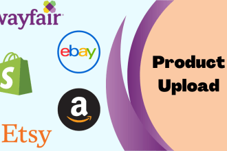 upload products to wayfair, amazon, shopify, etsy, and ebay