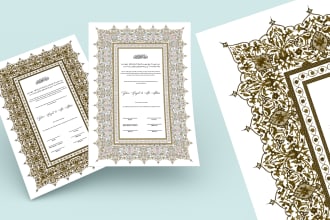 design your customize marriage certificate print ready file