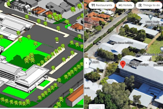 model 3d site by following google view or existing drawing