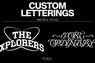 create a custom lettering for merchandise logo or music album