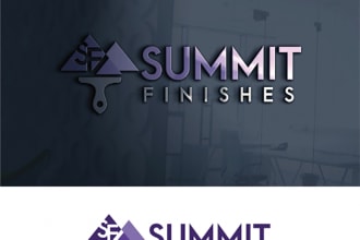 do abstract painting contractor logo with unlimited revision