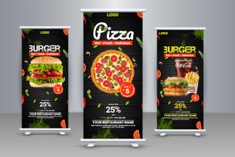 design a roll up banner, retractable, pop up or pull up banner ads