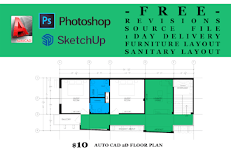 draw autocad floor plans of house or offices