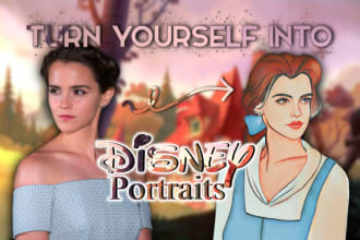 draw, create your portrait in disney style cartoon photo