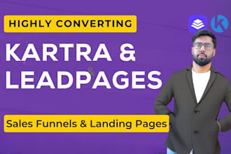 design kartra, leadpages, weebly sales funnel and landing page
