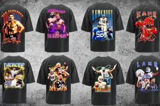 create awesome vintage bootleg sports t shirt design