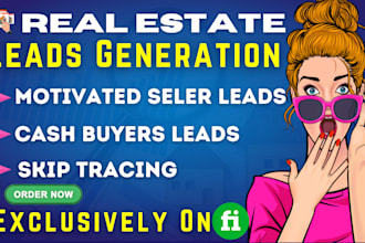 provide motivated seller leads and cash buyers list with skip tracing