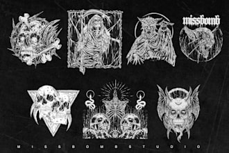 create death metal artwork for shirts, covers, and merch