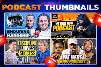 create professional podcast thumbnail for youtube