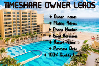 provide timeshare resort owner leads