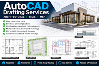 create detailed autocad architectural, civil and mep drawings