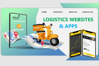 design a professional logistics, dispatch, courier and freight website and app