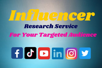 make influencer list of instagram, tiktok, youtube, etc