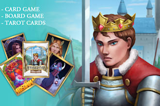 make card game, board game and tarot card illustration