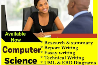 do expert computer science tasks, research and summary