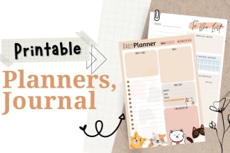 design custom high quality, minimalist planner or journal
