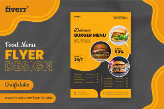 design digital menu or food flyer and poster for restaurant