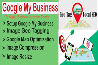 setup google my business gmb, geotag images for local SEO
