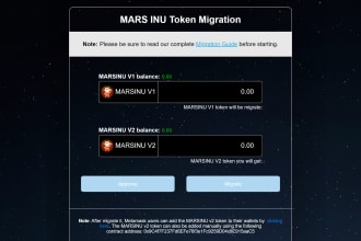 build token migration dapp and smart contract
