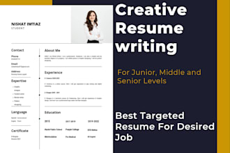 edit and write professional resumes for teachers students and business persons
