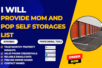 provide mom and pop self storages list