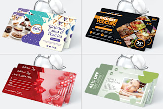 design voucher, gift certificate, coupons and postcard