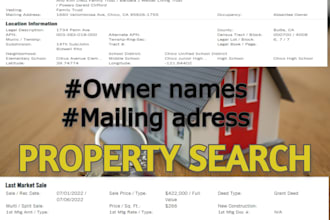 provide property owner name and mailing address list applying your criteria