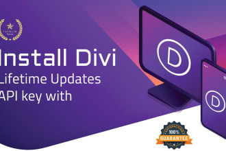 install divi theme with lifetime updates using API key