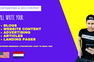 write copy for your blogs, website or social media