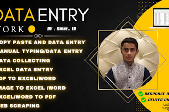 do data entry, data scrapping, copy paste or email list