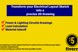 transform your electrical layout sketch into a precise 2d drawing