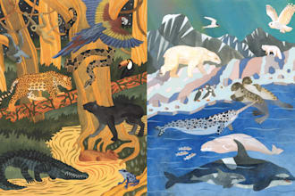 create a color illustrations for a fairy tale with paints